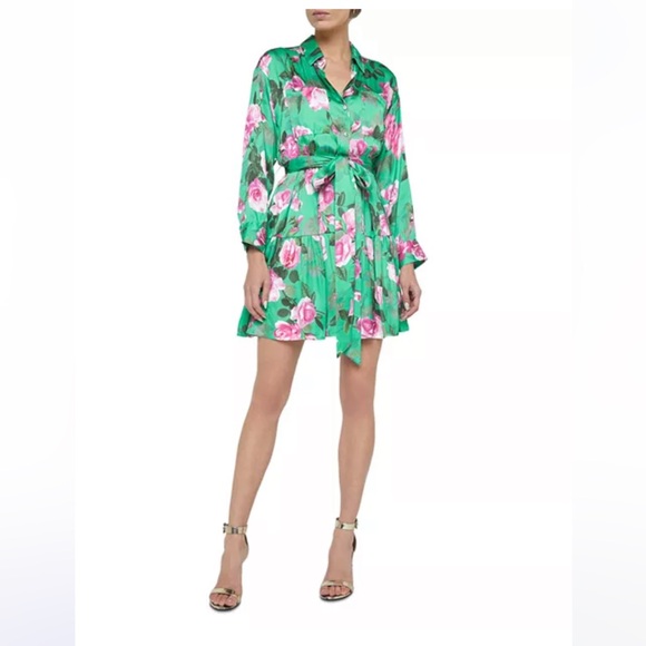 L'AGENCE Green Floral Dress - Picture 2 of 4